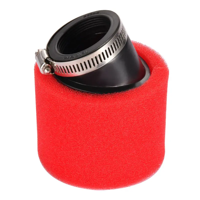 Filtro de aire de espuma en ángulo de 45 mm rojo para motocicleta ATV Dirt Bike